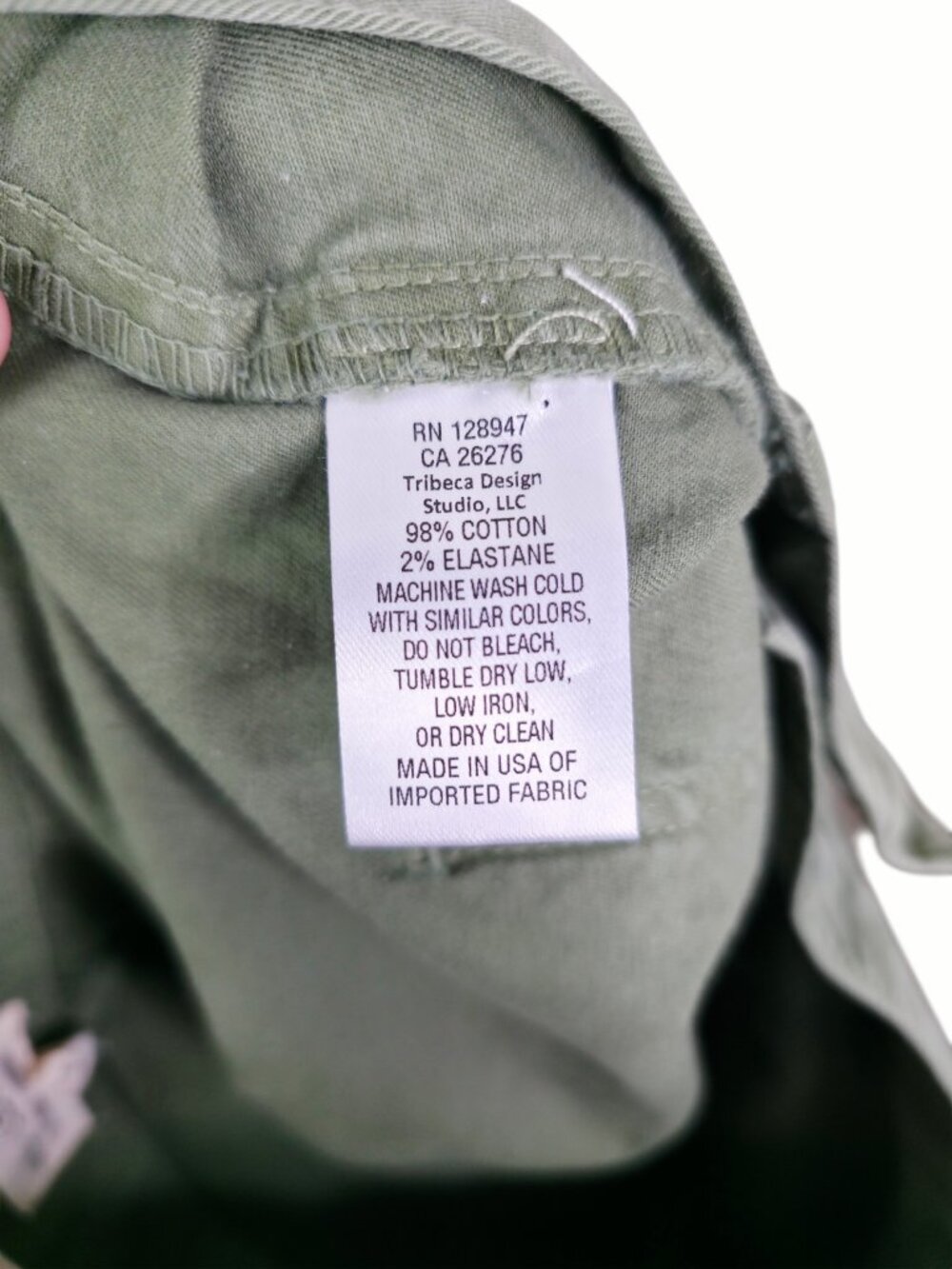 Nili Lotan Shon Pant Camo Green Twill Cotton Barrel Leg Cropped Size 8 - Picture 8 of 10